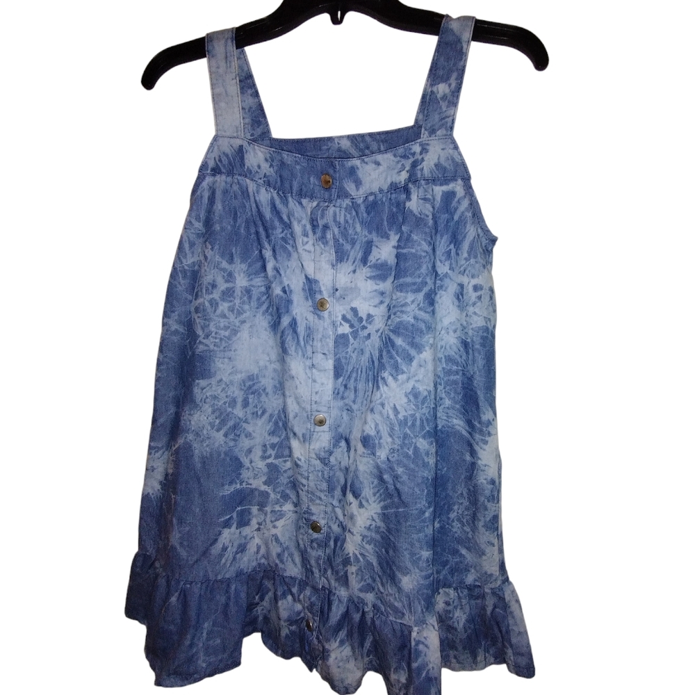 Adorable BlueBeri Boulevard blue tie-dyed smock/. Pinafore type dress Size 12